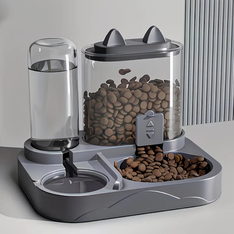 2-in-1 Large Pet Feeder & Water Dispenser, For Cats Dogs Travel