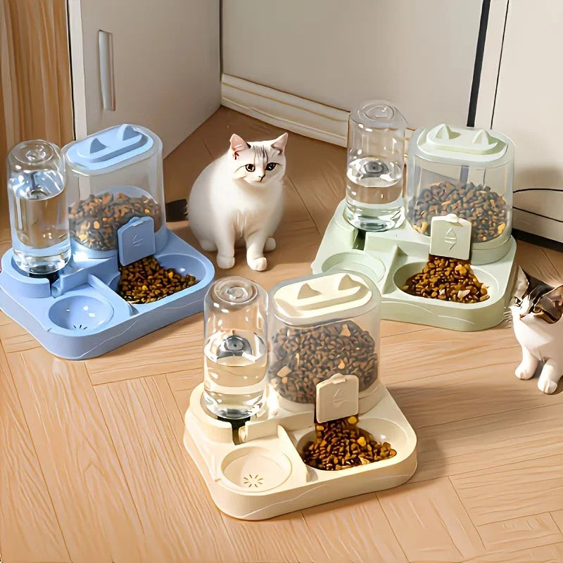 2-in-1 Large Pet Feeder & Water Dispenser, For Cats Dogs Travel