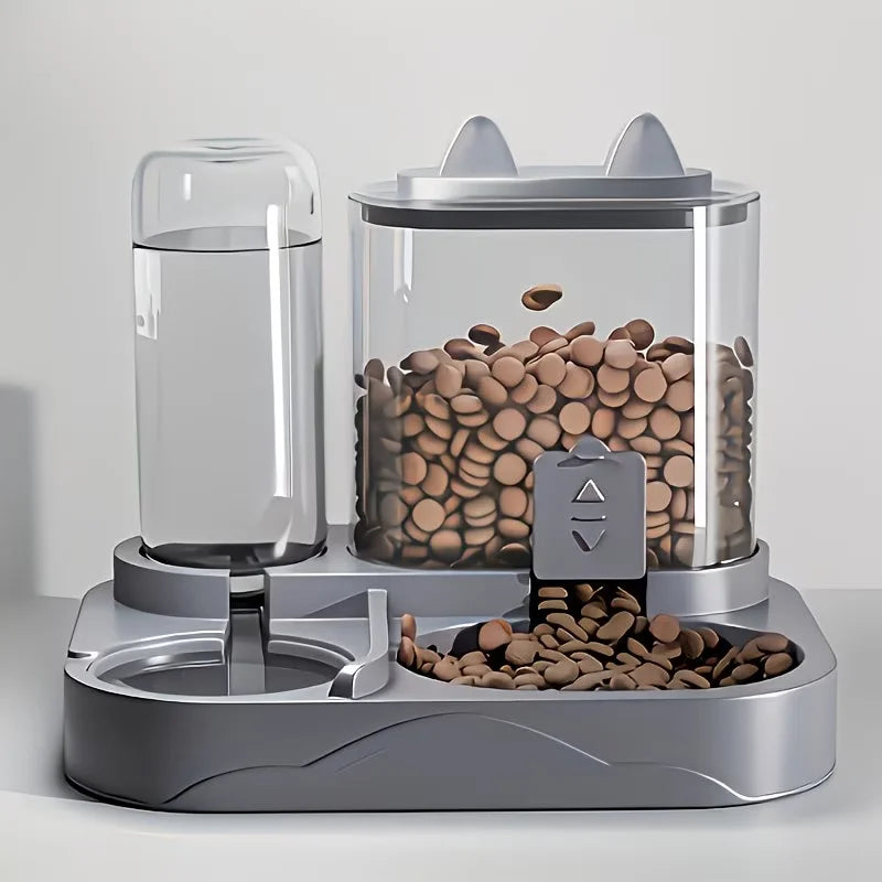 2-in-1 Large Pet Feeder & Water Dispenser, For Cats Dogs Travel